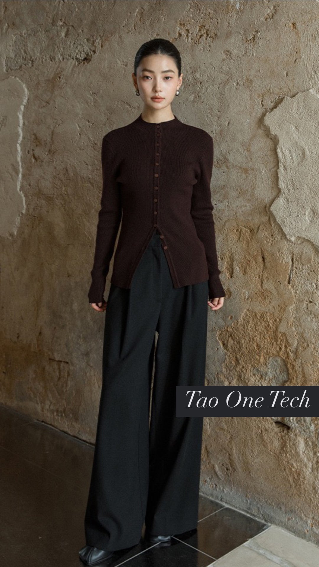 Tao One Tech™ • Zen Elegant Button-Up Sweater Cardigan • Breathable • Non-Itchy • Washable Wool Acrylic Blend