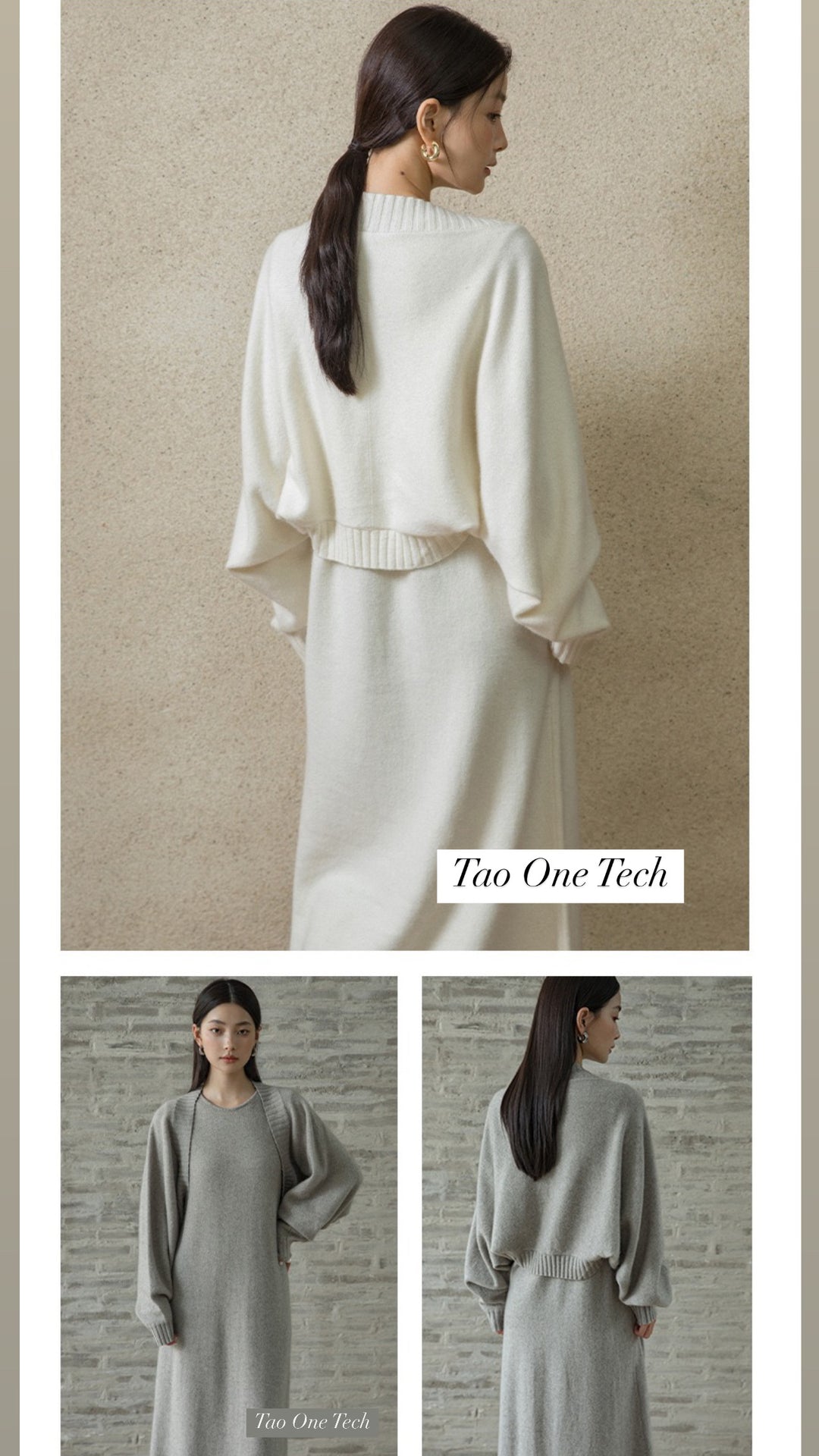 Tao One Tech™ • Zen Relaxed Wool Dress • Elegant Perfection • Sleeveless • Breathable • Cozy Warmth • High Quality Wool