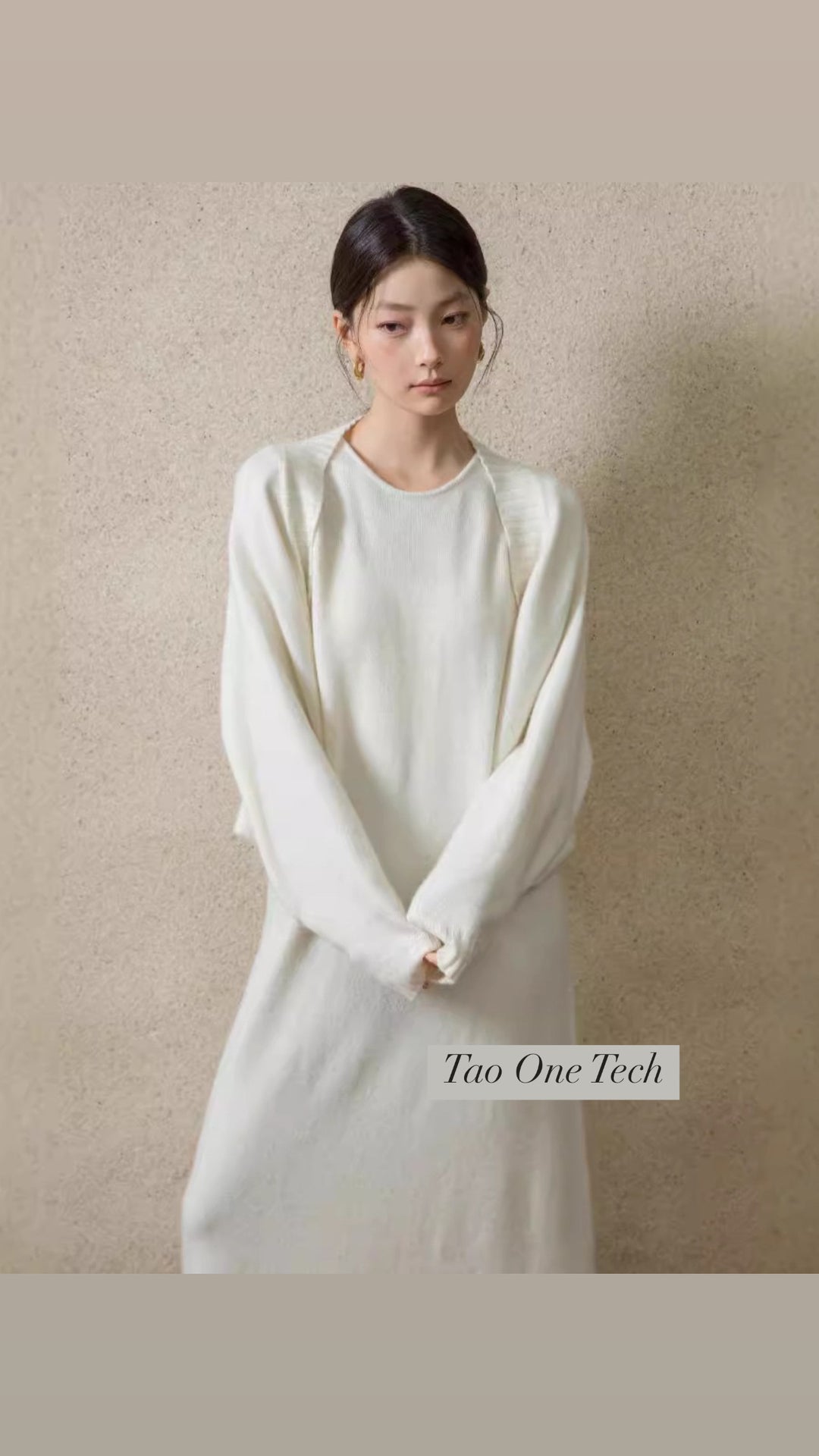 Tao One Tech™ • Zen Relaxed Wool Cardigan Jacket • Lantern Sleeves • Elegant Perfection • Sleeveless • Breathable • Cozy Warmth • High Quality Wool