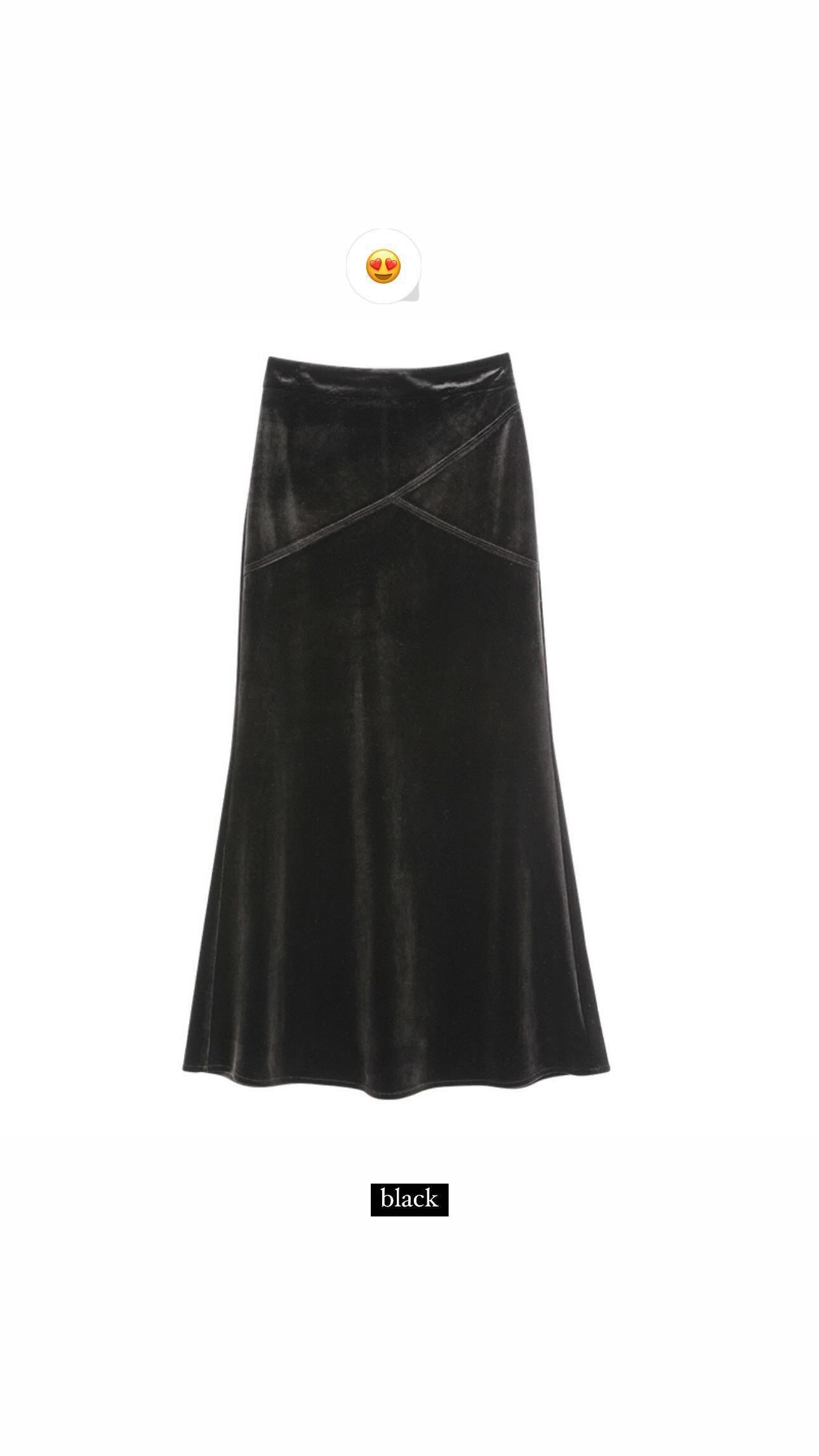 Flowy 2024 velvet skirt