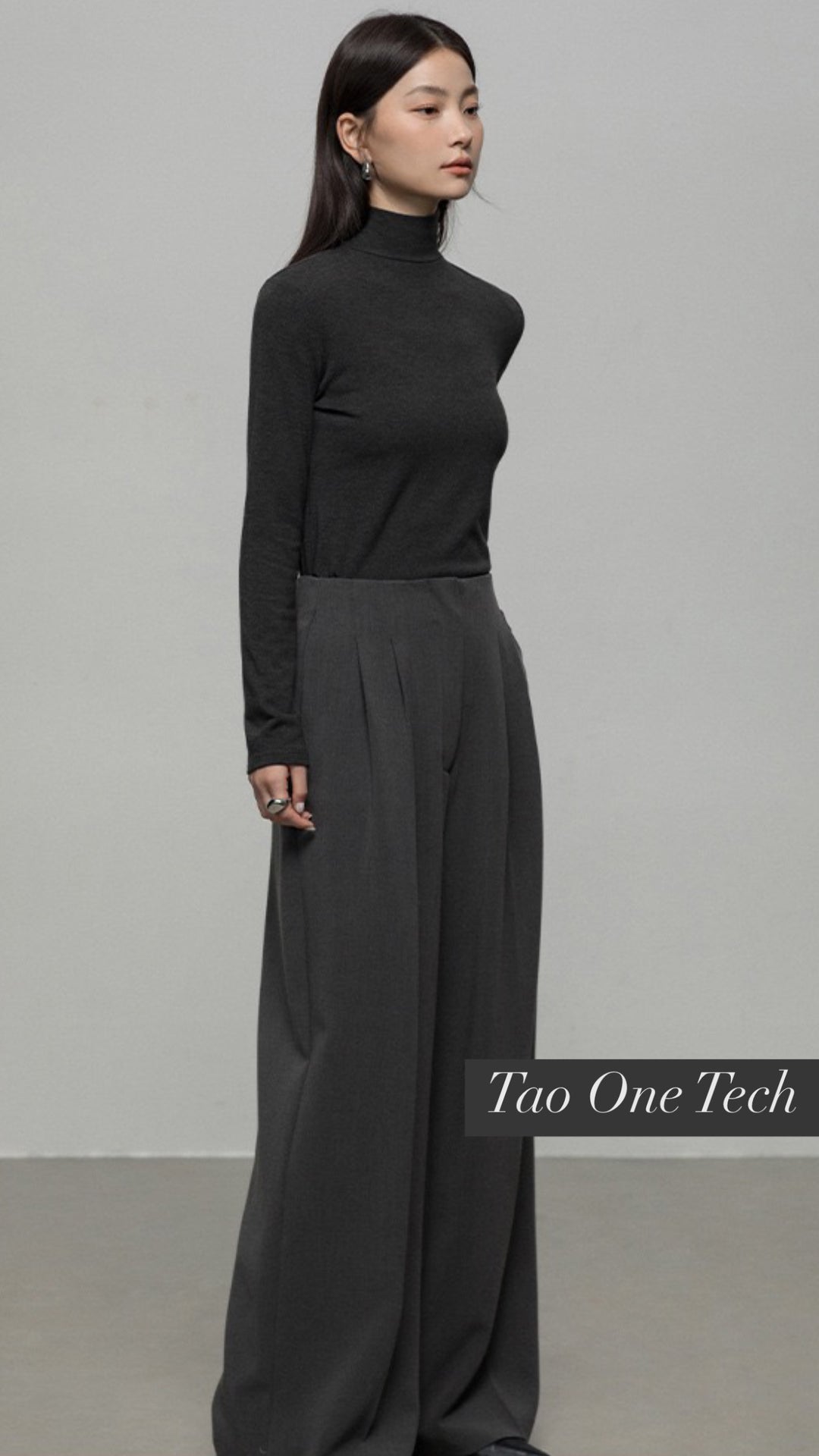 Tao One Tech™ • Zen Half Turtleneck Sweater • Soothing Washable Cotton Viscose Wool Knit • Breathable Thermal Qi Layering