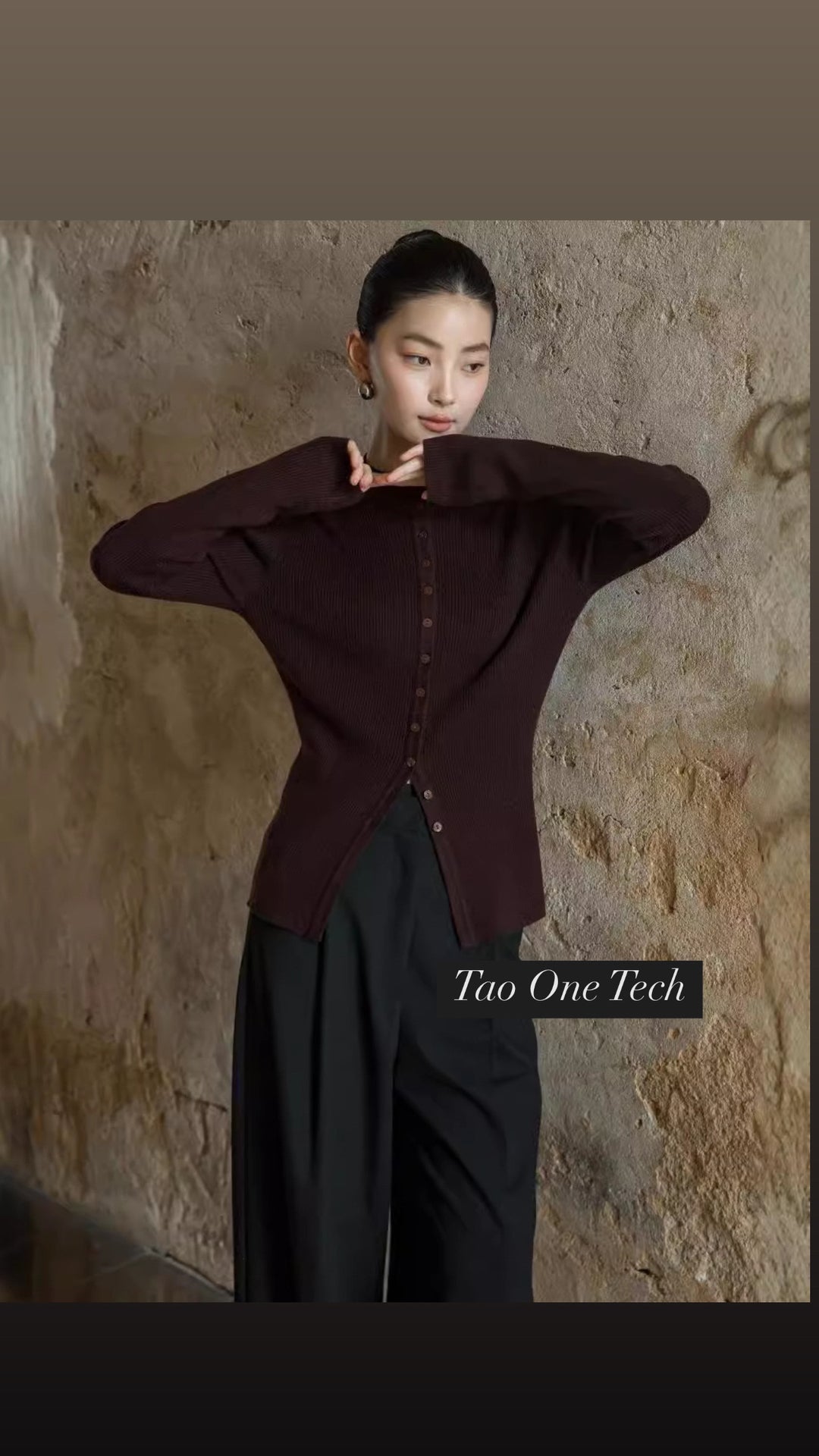 Tao One Tech™ • Zen Elegant Button-Up Sweater Cardigan • Breathable • Non-Itchy • Washable Wool Acrylic Blend