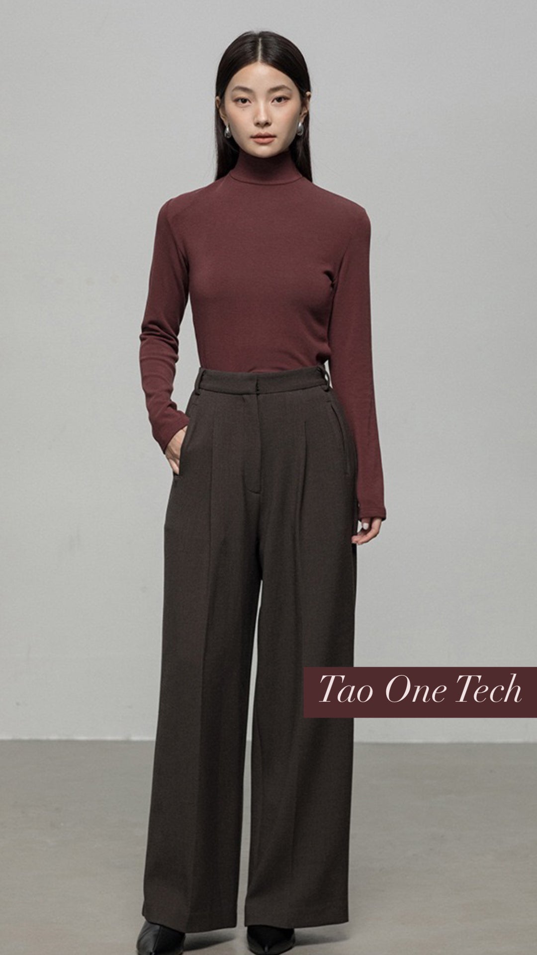 Tao One Tech™ • Zen Half Turtleneck Sweater • Soothing Washable Cotton Viscose Wool Knit • Breathable Thermal Qi Layering