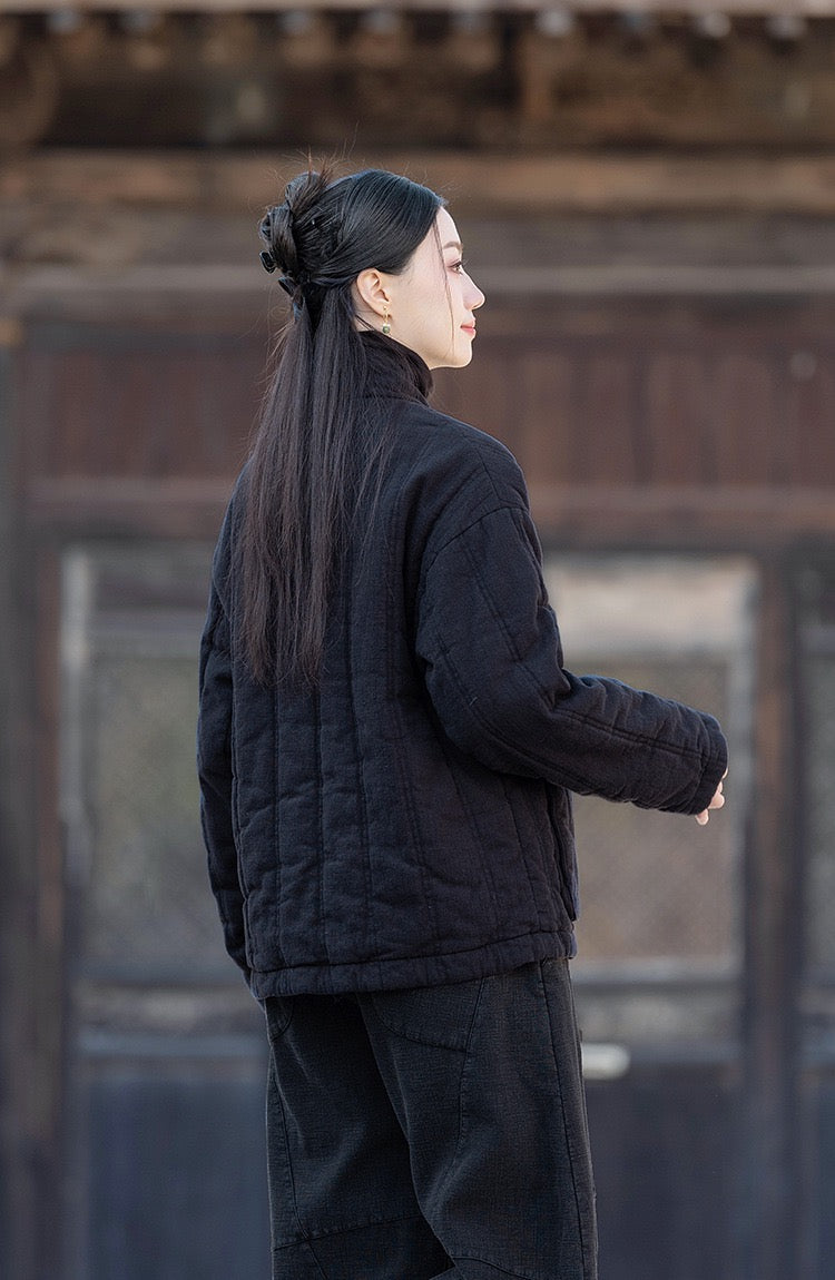 Tao Triple Tech™ • Zen Kimono Puffer Jacket • Triple Quilt • Triple-Layer Quilting Integration • Thermal Qi Flow • Tech Pockets • Plant-Based • Ramie Cotton • Gender Neutral