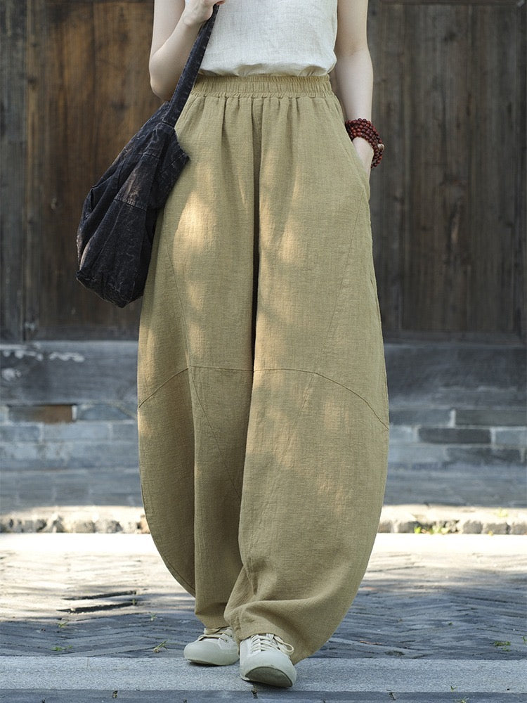 Tao One Tech™ • Zen Meditation Pants • Tai Chi Pants • Tech Pockets • 16 Colours • Sizes S-L • Ramie Cotton • With Optional Cozy Warmth in Plush Gold Velvet Lining • Gender Neutral