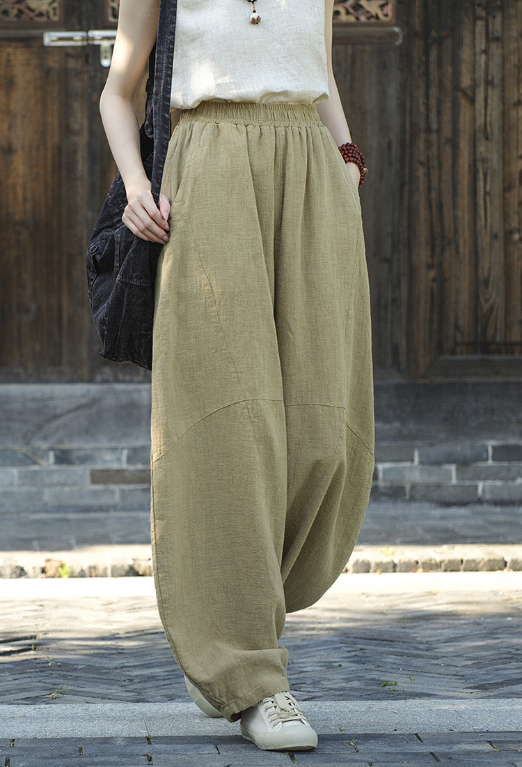 Tao One Tech™ • Zen Meditation Pants • Tai Chi Pants • Tech Pockets • 16 Colours • Sizes S-L • Ramie Cotton • With Optional Cozy Warmth in Plush Gold Velvet Lining • Gender Neutral