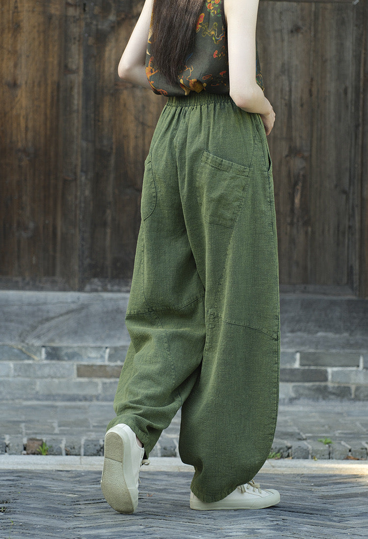 Tao One Tech™ • Zen Meditation Pants • Tai Chi Pants • Tech Pockets • 16 Colours • Sizes S-L • Ramie Cotton • With Optional Cozy Warmth in Plush Gold Velvet Lining • Gender Neutral