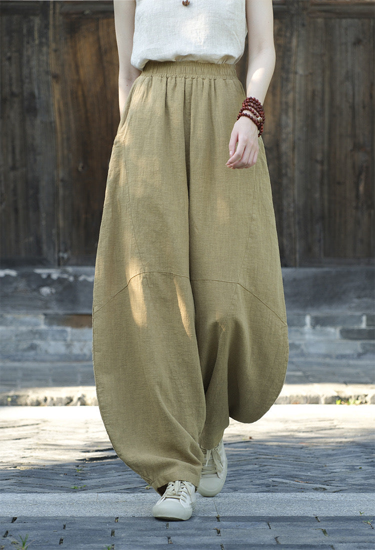 Tao One Tech™ • Zen Meditation Pants • Tai Chi Pants • Tech Pockets • 16 Colours • Sizes S-L • Ramie Cotton • With Optional Cozy Warmth in Plush Gold Velvet Lining • Gender Neutral