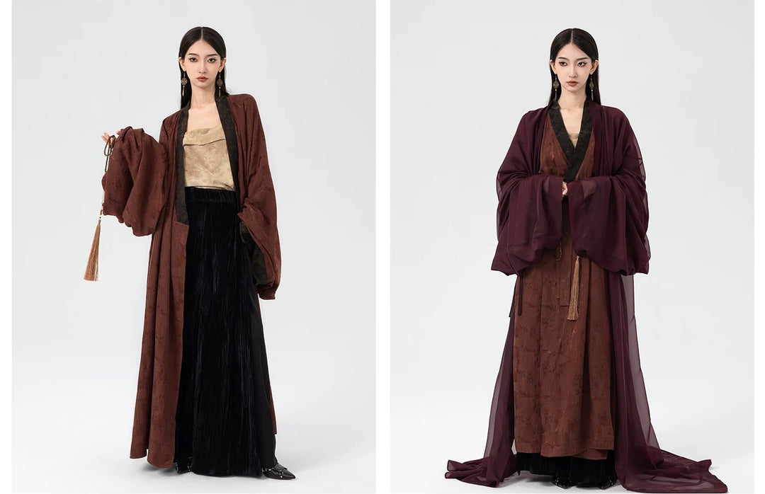 Tao One Tech™ • Long Zen Kimono Robe Jacket • Warring States Robe • Flowy Water Sleeves • Silky, Warm, Breathable • Limited Edition