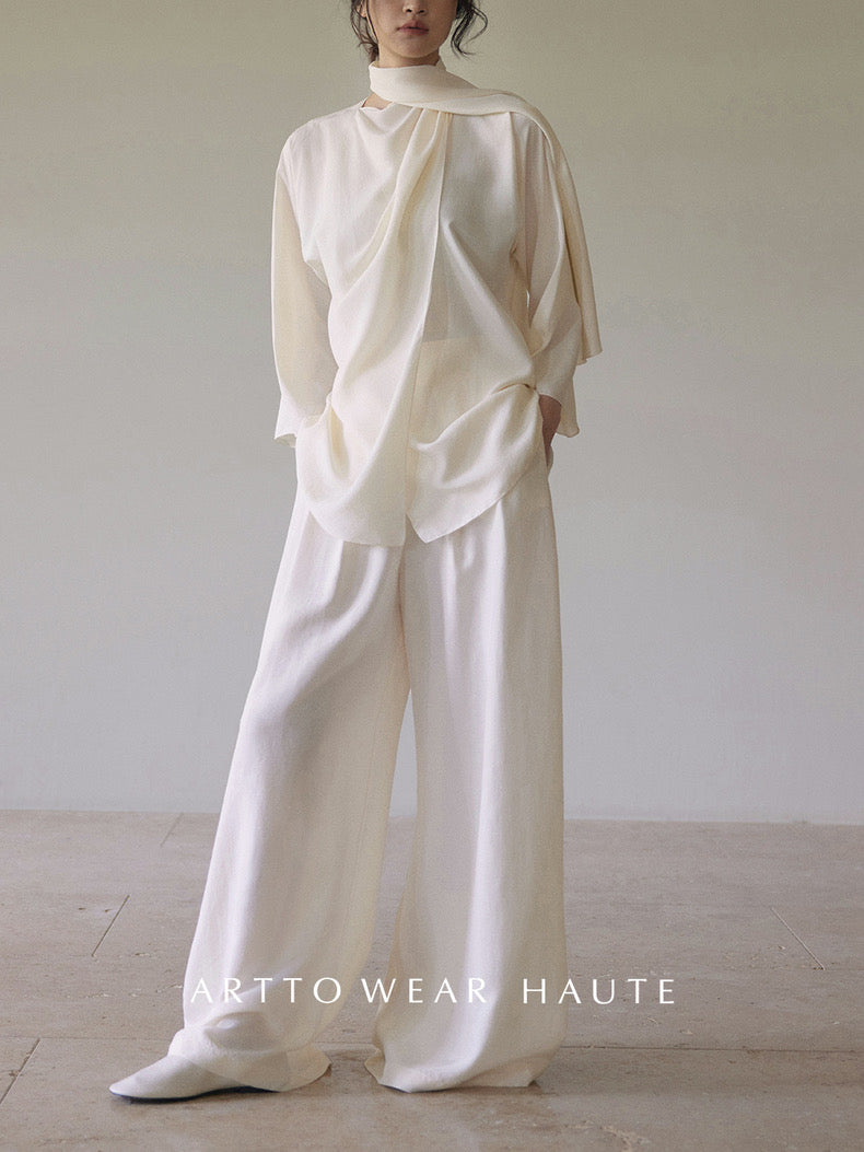 Tao One Tech™ Flowy Fairy Pants • Mulberry Silk • 6A Grade • Pre-Order • Art Haute Couture • Limited Edition