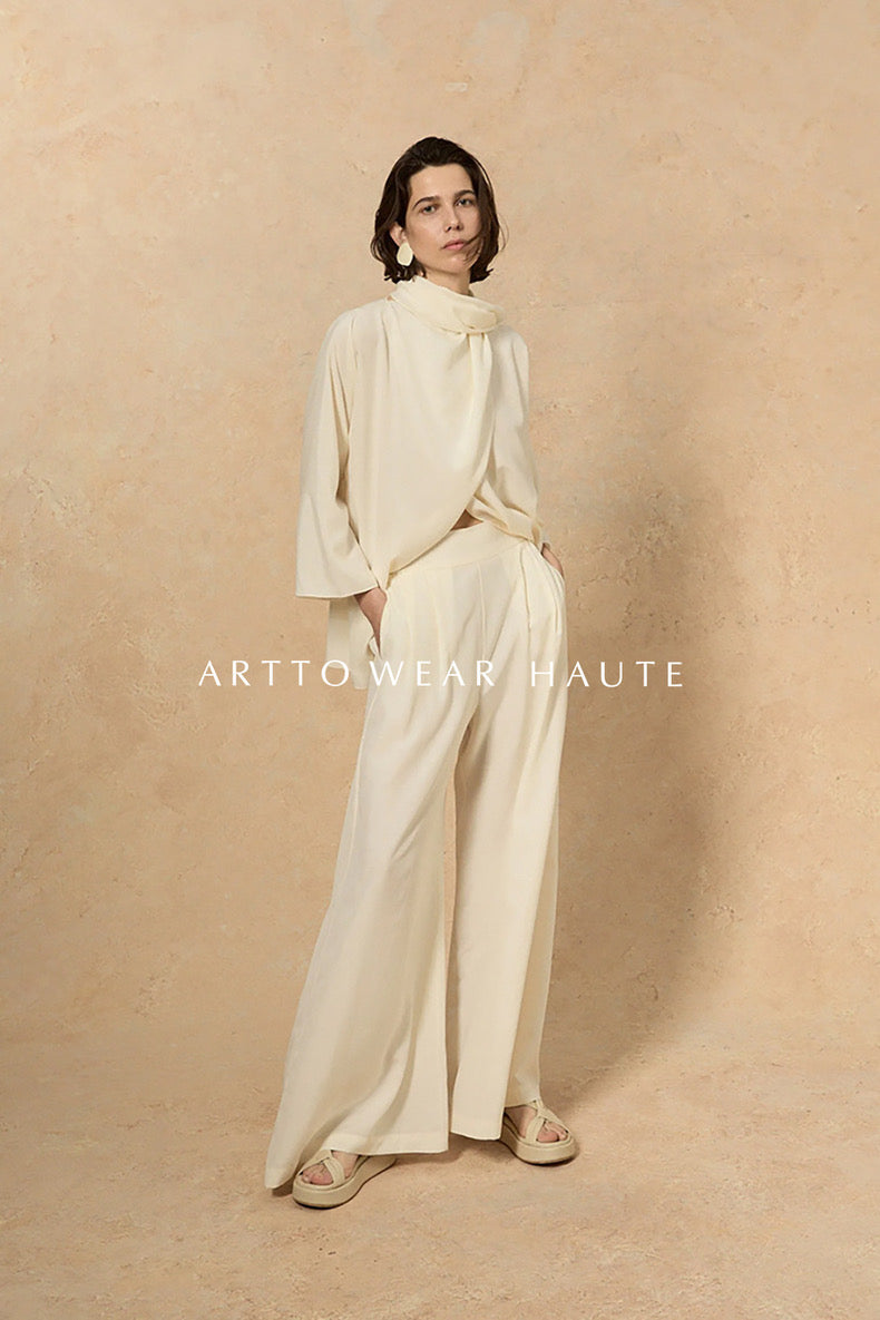 Tao One Tech™ Flowy Fairy Pants • Mulberry Silk • 6A Grade • Pre-Order • Art Haute Couture • Limited Edition