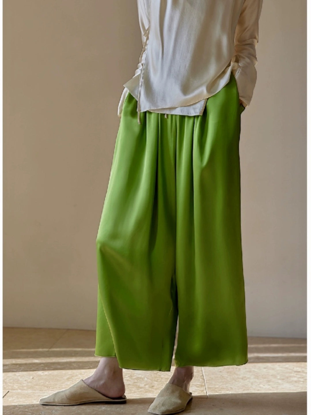 Tao One Tech™ Jade Flow Pants • Mulberry Silk • 6A Grade • Pre-Order • Art Haute Couture • Limited Edition