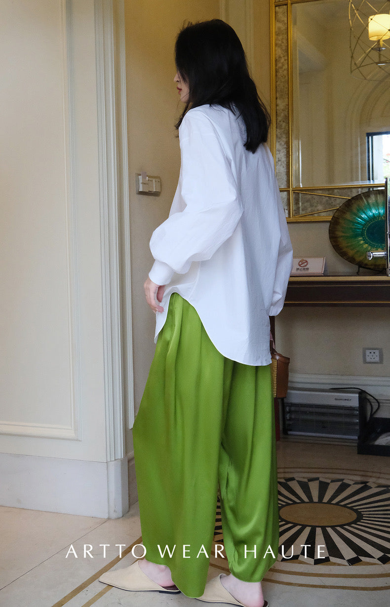 Tao One Tech™ Jade Flow Pants • Mulberry Silk • 6A Grade • Pre-Order • Art Haute Couture • Limited Edition