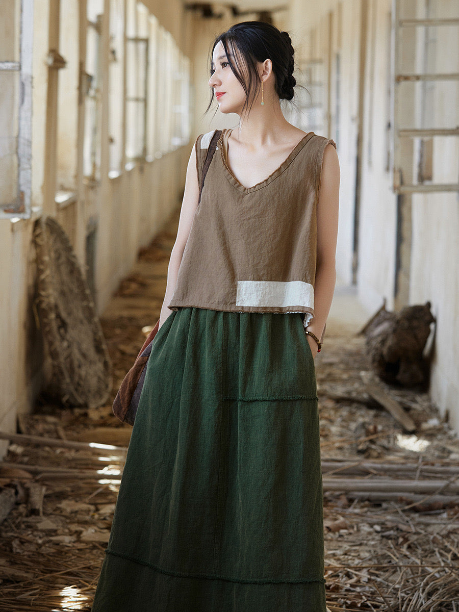 Tao One Tech™ • Cropped Tank Top • Nomadic Traveller • Ramie Cotton