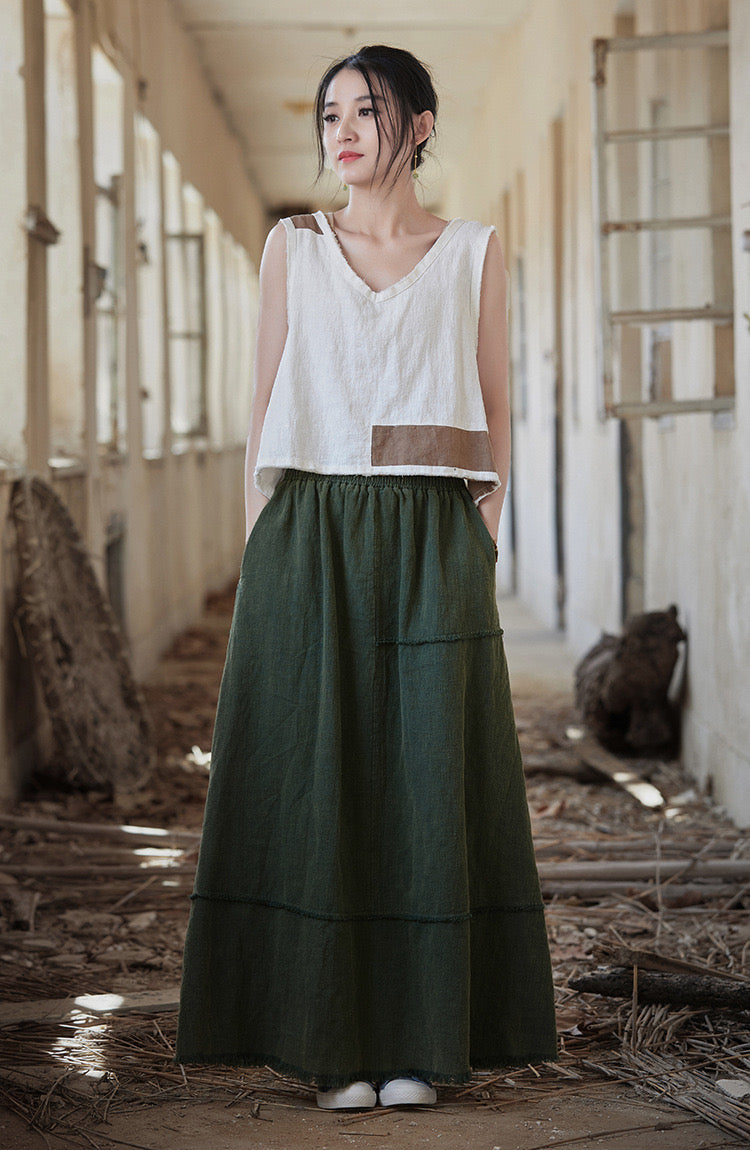 Tao One Tech™ • Cropped Tank Top • Nomadic Traveller • Ramie Cotton