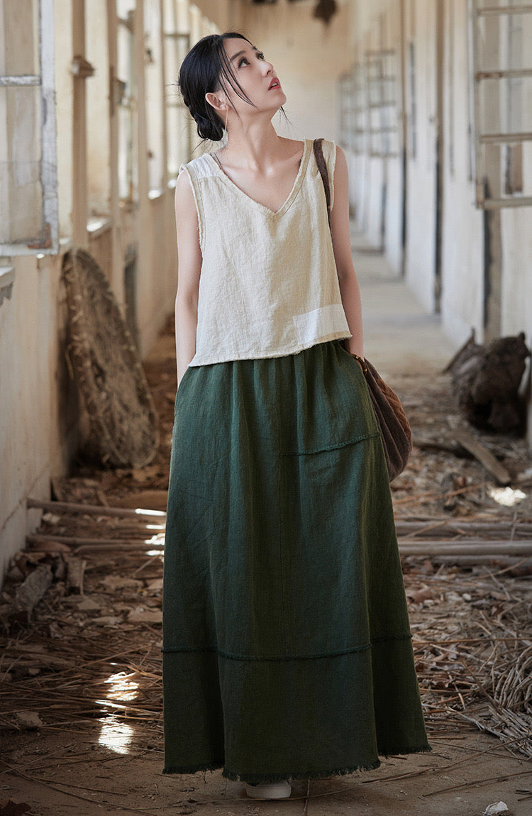 Tao One Tech™ • Cropped Tank Top • Nomadic Traveller • Ramie Cotton