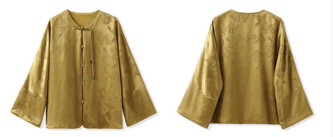 Tao One Tech™ • Golden Dragon Jacket • Silky • Flowy