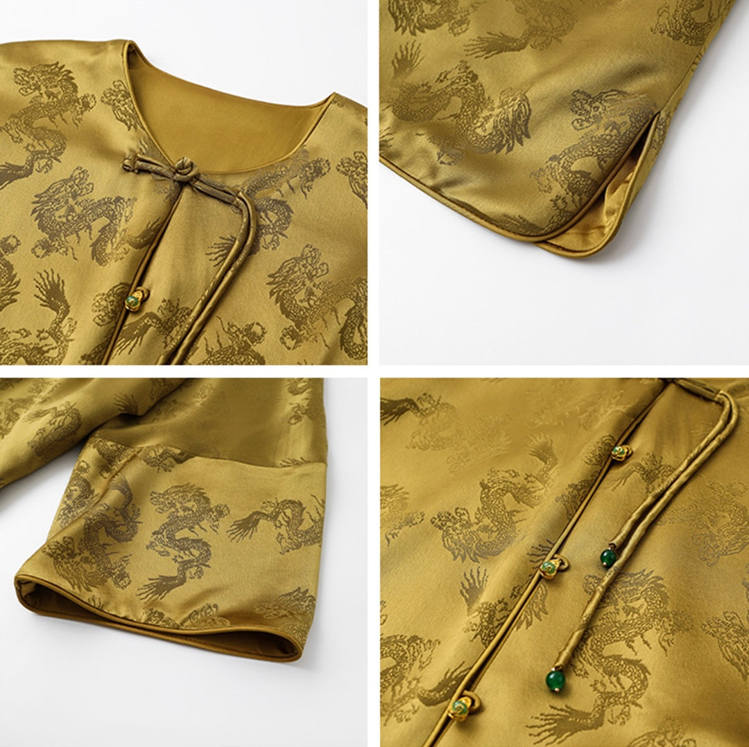 Tao One Tech™ • Golden Dragon Jacket • Silky • Flowy