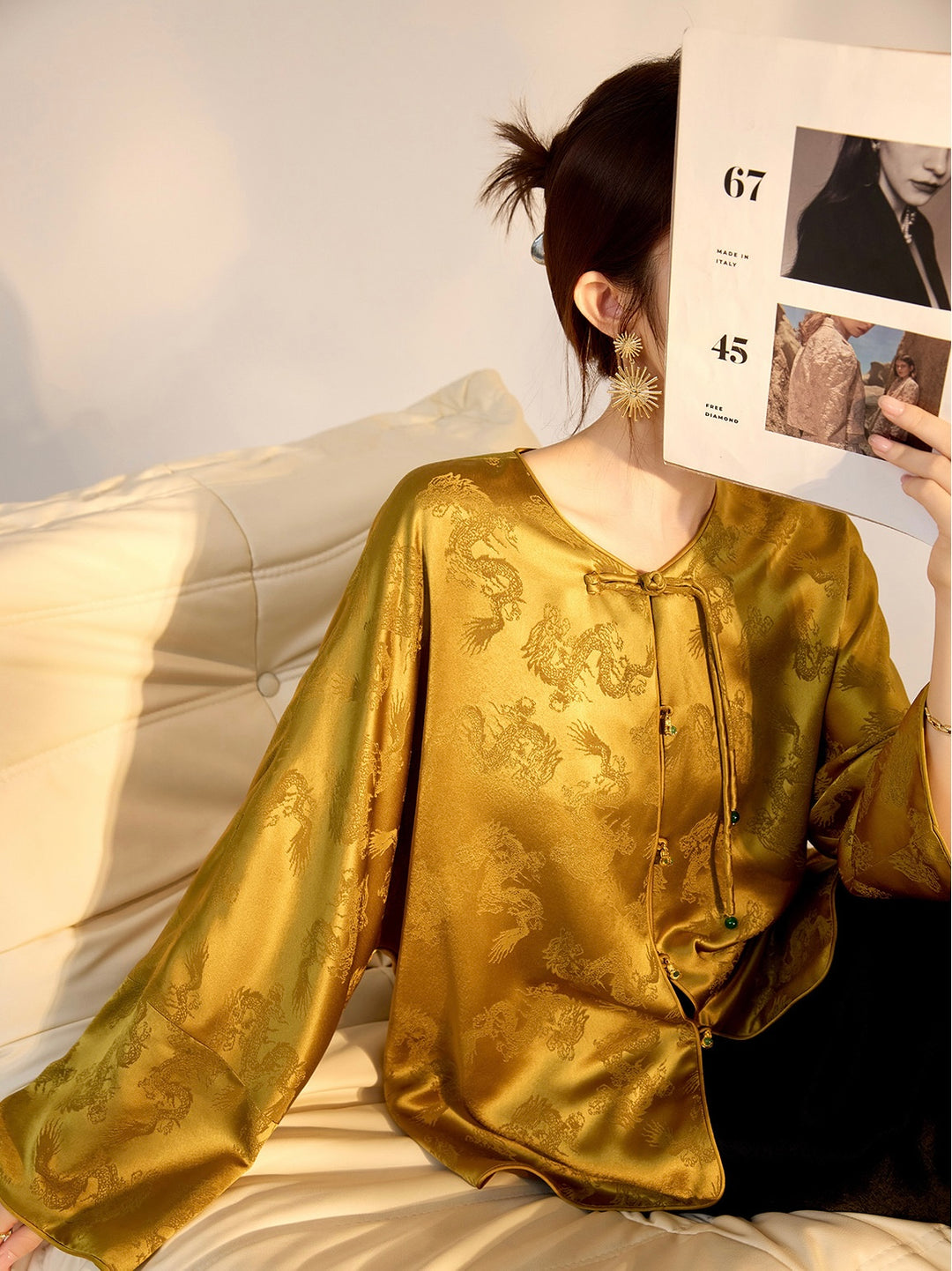 Tao One Tech™ • Golden Dragon Jacket • Silky • Flowy