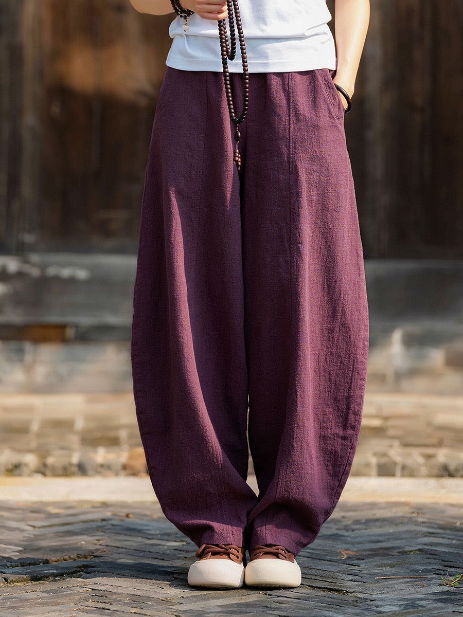 Tao One Tech™ • Zen Knickerbocker Pants • Straight Leg • Center Design • Gongfu Pants • Tech Pockets • Ramie Cotton • Gender Neutral