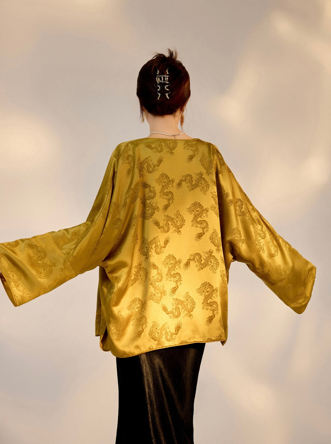 Tao One Tech™ • Golden Dragon Jacket • Silky • Flowy