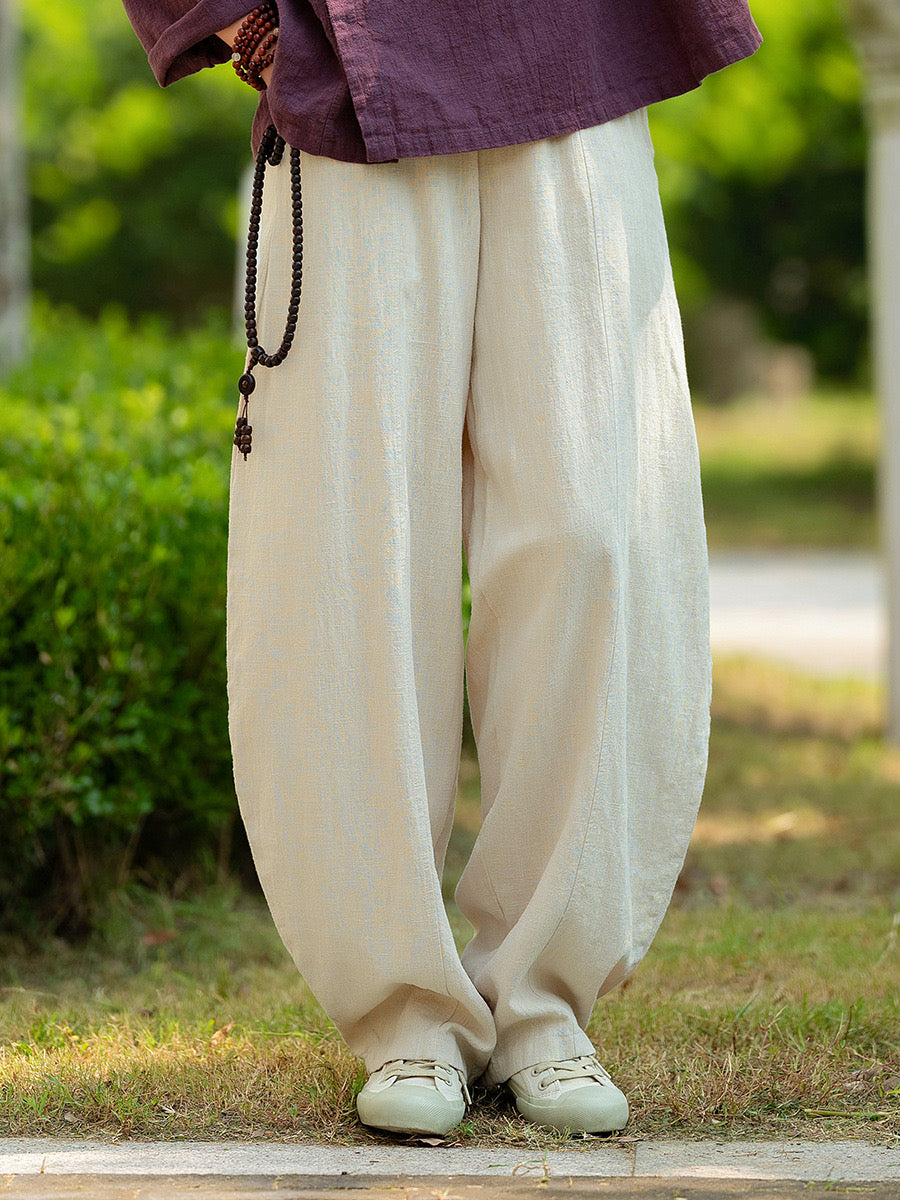 Tao One Tech™ • Zen Knickerbocker Pants • Straight Leg • Center Design • Gongfu Pants • Tech Pockets • Ramie Cotton • Gender Neutral