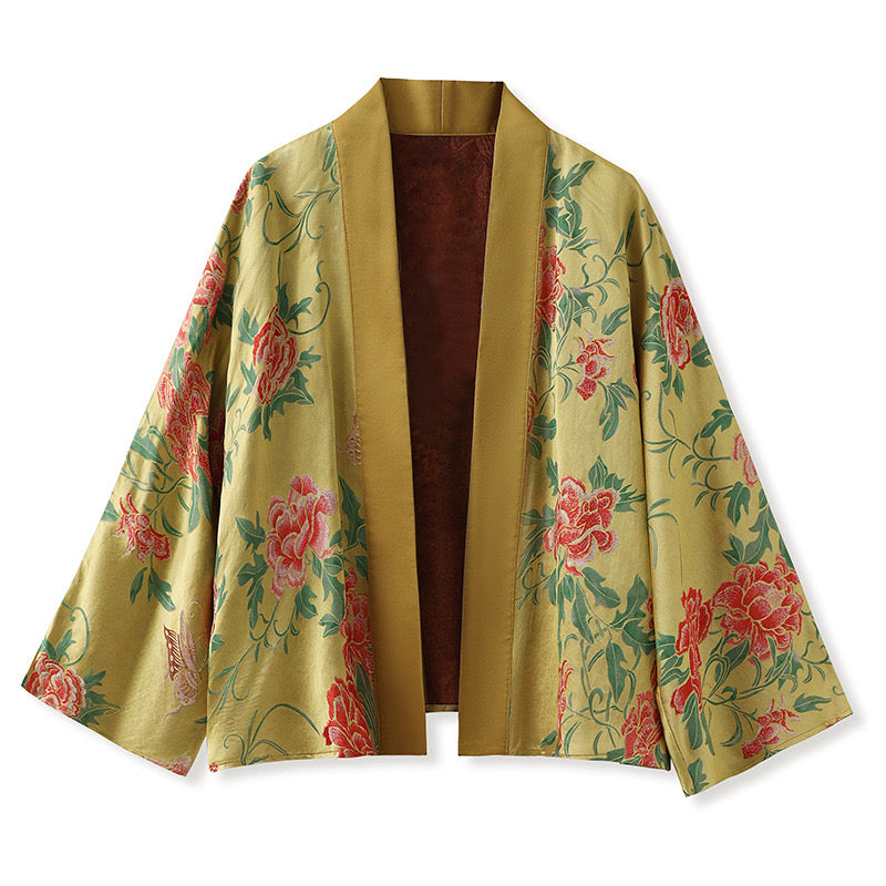 Tao One Tech™ • Golden Rose Kimono • Silky • Flowy