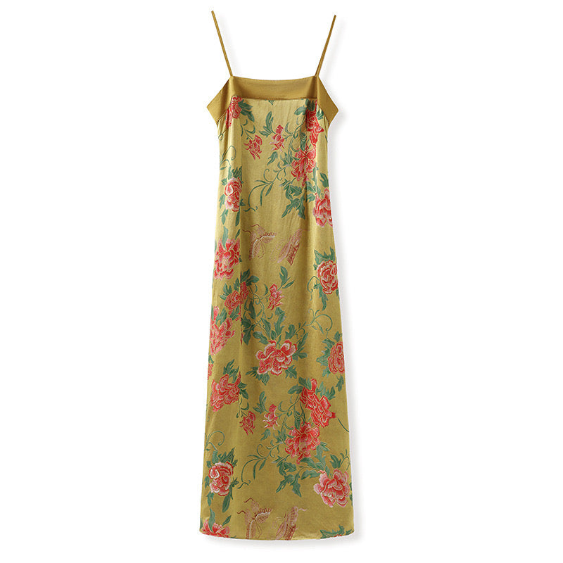 Tao One Tech™ • Golden Rose Dress • Silky • Flowy • Mid-Length