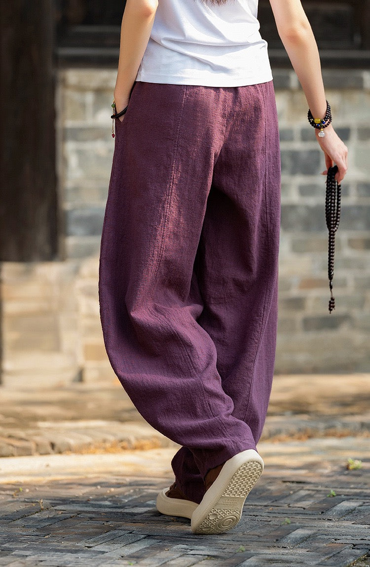 Tao One Tech™ • Zen Knickerbocker Pants • Straight Leg • Center Design • Gongfu Pants • Tech Pockets • Ramie Cotton • Gender Neutral