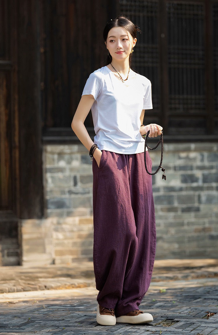 Tao One Tech™ • Zen Knickerbocker Pants • Straight Leg • Center Design • Gongfu Pants • Tech Pockets • Ramie Cotton • Gender Neutral