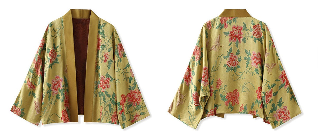 Tao One Tech™ • Golden Rose Kimono • Silky • Flowy