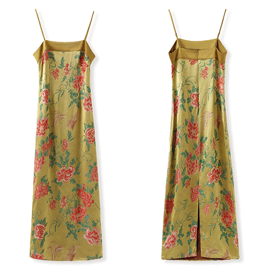 Tao One Tech™ • Golden Rose Dress • Silky • Flowy • Mid-Length