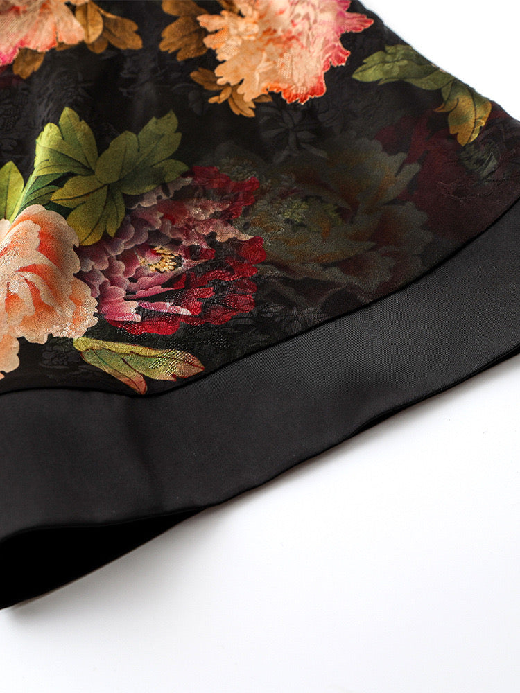 Tao One Tech™ • Zen Floral Kimono • Peony Jacquard Art • Silky • Flowy