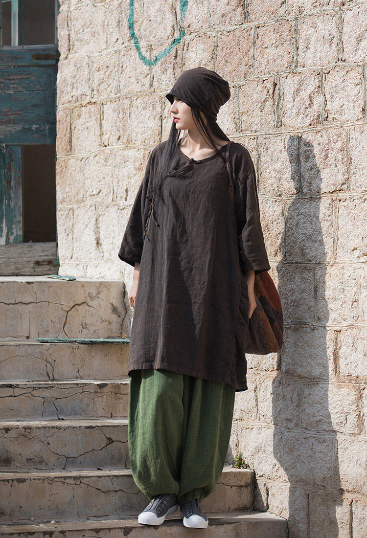 The Dao 道 of Zen Bronze Trinity Tunic Robe • Cooling, Thick, Breathable Air Flow, Perfect Temperature • Sunscreen Layer