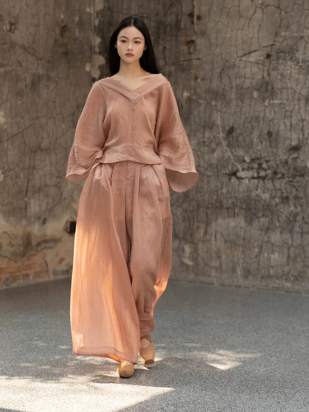 Tao One Tech™ • Rose Tea Dance Pants • Heaven’s Silk Linen • Flowy