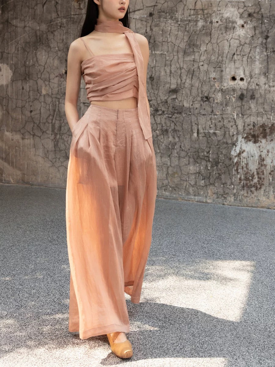 Tao One Tech™ • Rose Tea Dance Pants • Heaven’s Silk Linen • Flowy