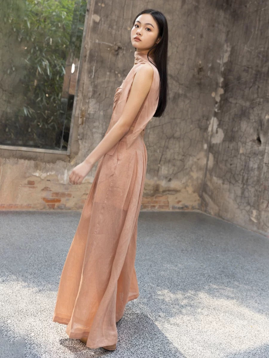 Tao One Tech™ • Rose Tea Dance Pants • Heaven’s Silk Linen • Flowy