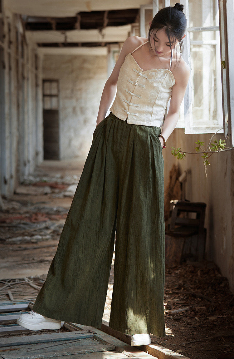 Tao One Tech™ • Flowy Wide Leg Pants • Tie Dye Folds • Tech Pockets • Ramie Cotton