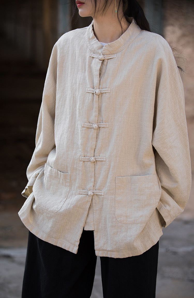 Tao One Tech™ • Tang Suit Cardigan Jacket • 5 Buttons • Tech Pockets • Ramie Cotton • Gender Neutral