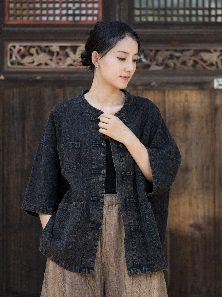 Tao One Tech™ • Zen Tea Cardigan Jacket • Sunscreen Layer • Ramie Cotton • Gender Neutral