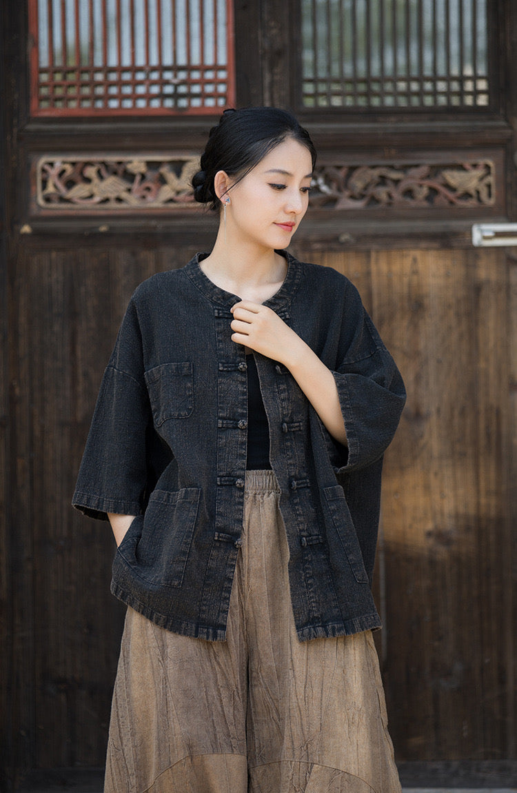 Tao One Tech™ • Zen Tea Cardigan Jacket • Sunscreen Layer • Ramie Cotton • Gender Neutral