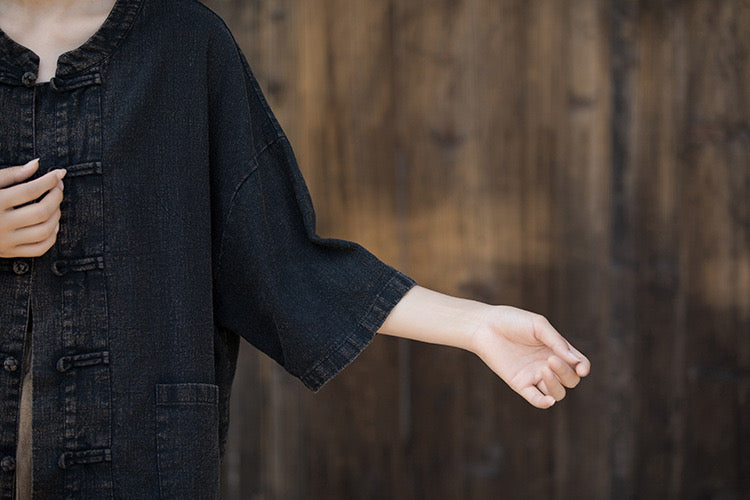 Tao One Tech™ • Zen Tea Cardigan Jacket • Sunscreen Layer • Ramie Cotton • Gender Neutral