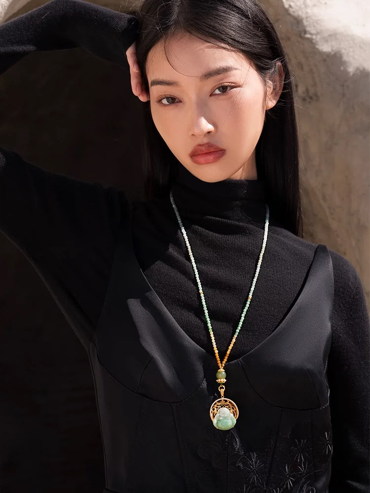 Tao One Tech™ • Jade Buddha Necklace • High Frequency