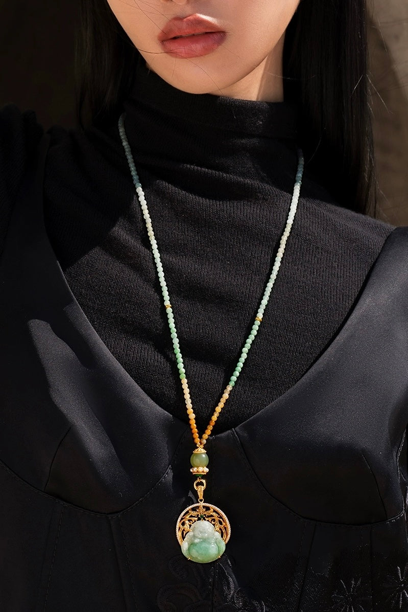 Tao One Tech™ • Jade Buddha Necklace • High Frequency