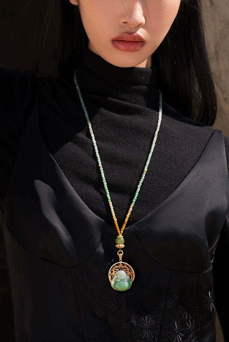 Tao One Tech™ • Jade Buddha Necklace • High Frequency