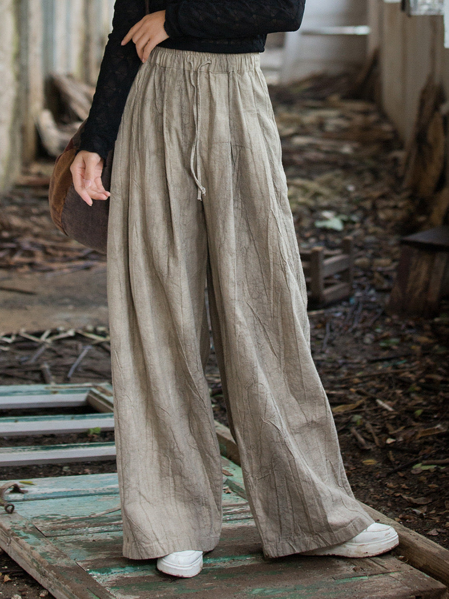 Tao One Tech™ • Zen Tea Flow Pants • Tie Dye Folds • Drawstrings • Tech Pockets • Ramie Cotton • Gender Neutral