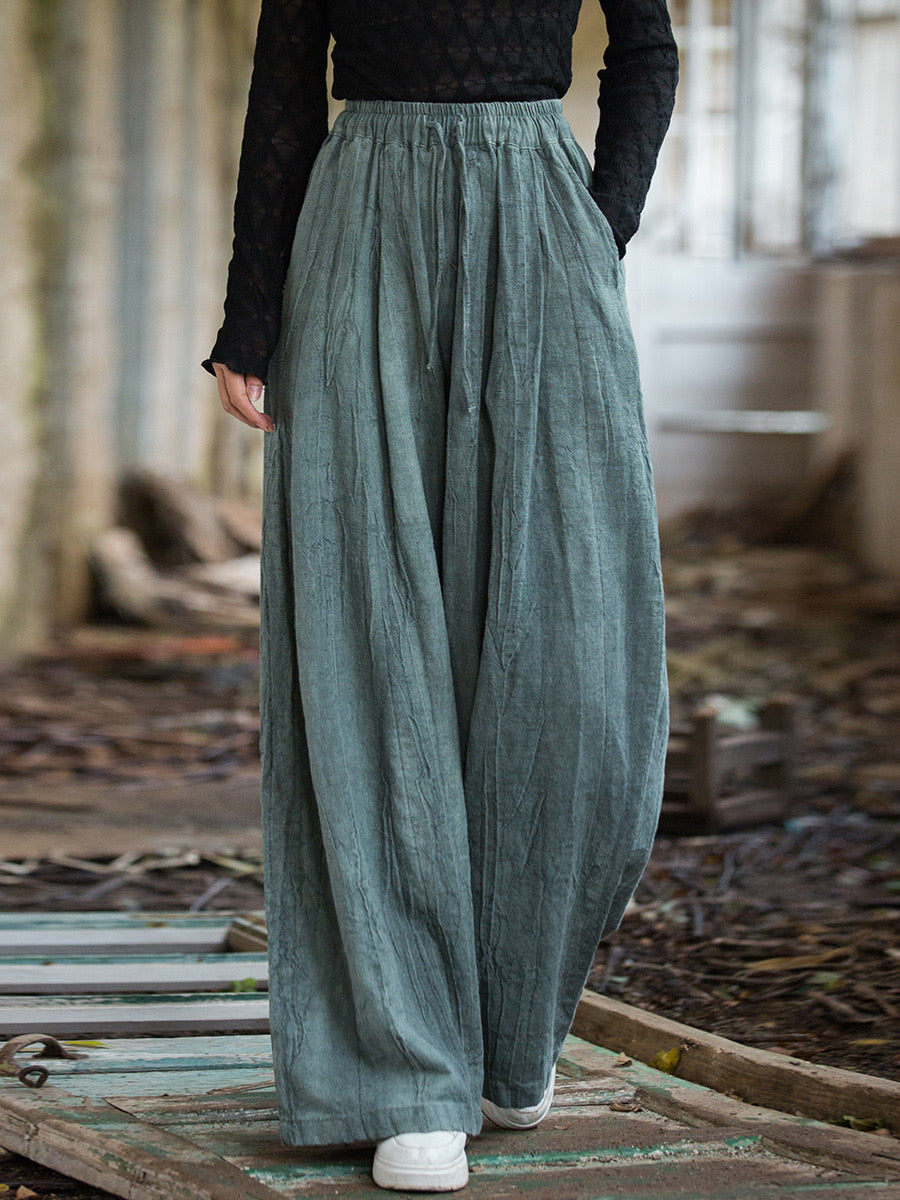 Tao One Tech™ • Zen Tea Flow Pants • Tie Dye Folds • Drawstrings • Tech Pockets • Ramie Cotton • Gender Neutral