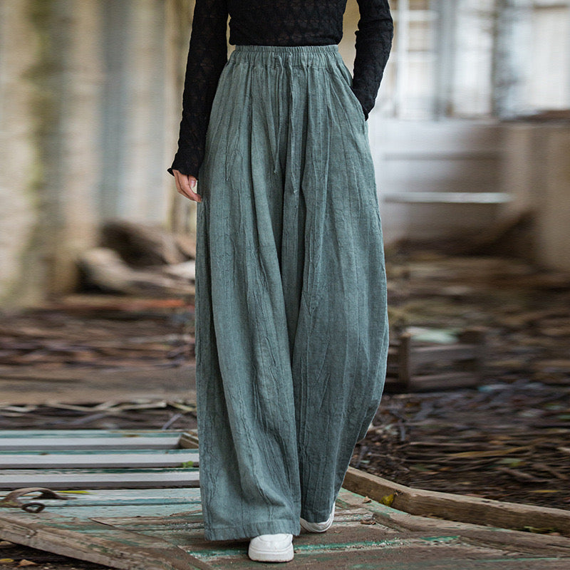 Tao One Tech™ • Zen Tea Flow Pants • Tie Dye Folds • Drawstrings • Tech Pockets • Ramie Cotton • Gender Neutral