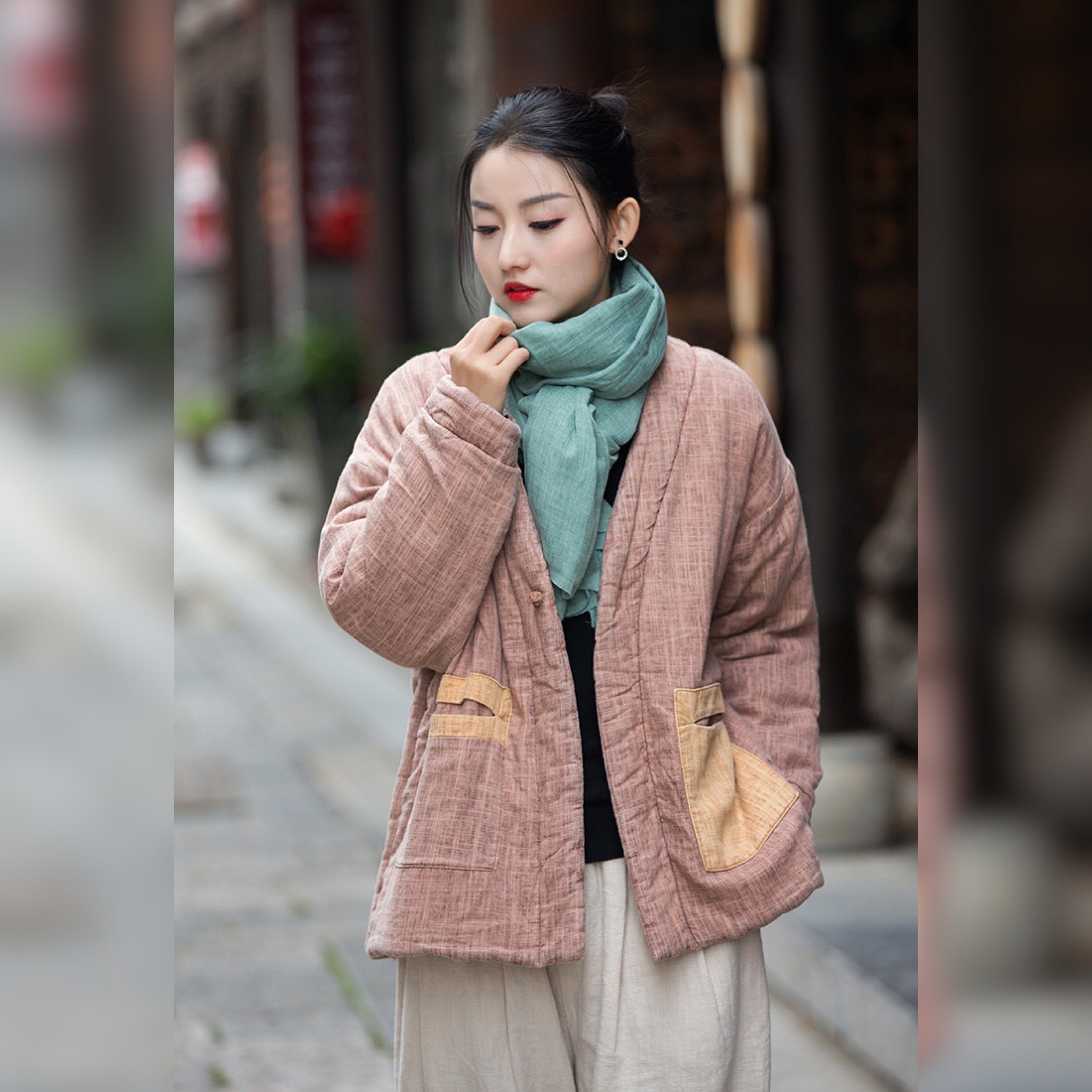 Kimono puffer outlet jacket